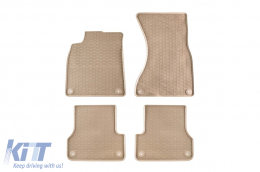 Specific rubber mats suitable for Audi A6 C7 sedan/avant 2011-2018/A7 Sportback 2010-2018, 4-piece set, beige color - ABFMA6018710