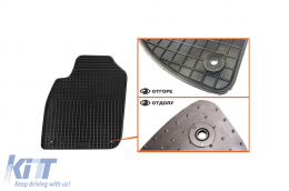 Specific rubber mats suitable for Audi A6 1997-2004, 4-piece set, black color-image-6213033