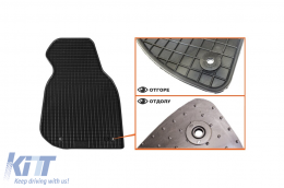 Specific rubber mats suitable for Audi A6 1997-2004, 4-piece set, black color-image-6213034