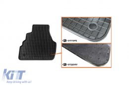 Specific rubber mats suitable for Audi A6 1997-2004, 4-piece set, black color-image-6213035
