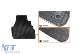 Specific rubber mats suitable for Audi A6 1997-2004, 4-piece set, black color-image-6213036