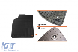 Specific rubber mats suitable for Audi A6 2011-2018, A7 2010-2018, 4-piece set, black color-image-6213053