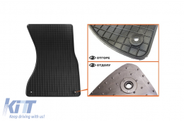 Specific rubber mats suitable for Audi A6 2011-2018, A7 2010-2018, 4-piece set, black color-image-6213054