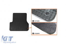Specific rubber mats suitable for Audi A6 2011-2018, A7 2010-2018, 4-piece set, black color-image-6213055