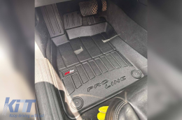 Specific rubber mats suitable for Audi A6 2004-2006, 4-piece set, black color, with 24-month warranty from Frogum 3D ProLine series.-image-6221093