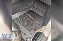 Specific rubber mats suitable for Audi A6 2004-2006, 4-piece set, black color, with 24-month warranty from Frogum 3D ProLine series.-image-6221094