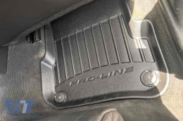 Specific rubber mats suitable for Audi A6 2004-2006, 4-piece set, black color, with 24-month warranty from Frogum 3D ProLine series.-image-6221095