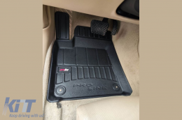 Specific rubber mats suitable for Audi A8 D4 2009-2017 long wheelbase, 4-piece set, black color, with 24-month warranty-image-6223415