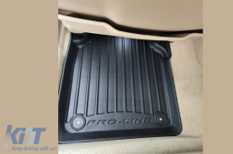 Specific rubber mats suitable for Audi A8 D4 2009-2017 long wheelbase, 4-piece set, black color, with 24-month warranty-image-6223416