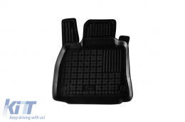 Specific rubber mats suitable for Audi E-tron after 2018, 3-piece set, black color-image-6213719