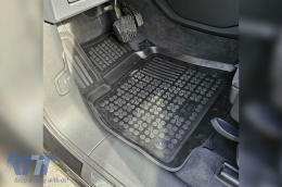 Specific rubber mats suitable for Audi E-tron after 2018, 3-piece set, black color-image-6213722