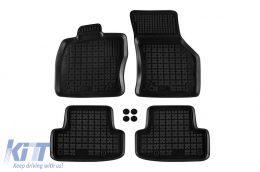 Specific rubber mats suitable for Audi Q2 after 2016, 4-piece set, black color-image-6213695