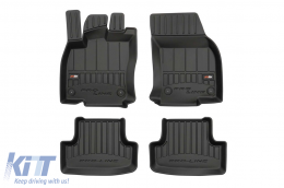 Specific rubber mats suitable for Audi Q2 after 2016, 4-piece set, black color, with 24-month warranty-image-6221076