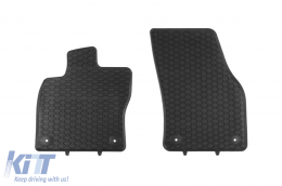 Specific rubber mats suitable for Audi Q2 after 2016, 4-piece set, black color-image-6229763