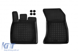 Specific rubber mats suitable for Audi Q5 after 2017, 4-piece set, black color-image-6213700