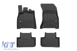Specific rubber mats suitable for Audi Q5 after 2017, 4-piece set, black color, with 24-month warranty-image-6221101