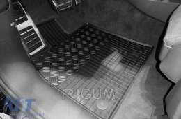 Specific rubber mats suitable for Audi Q5, Q5 TFSI E-Tron after 2017, Q5 Sportback after 2021, Q5 after 2025. Set of 4 pcs, black.-image-6249592