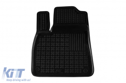 Specific rubber mats suitable for Audi Q7 after 2015 with 5 or 7 seats with the third row seats, Q8 after 2018, 4-piece set, black color-image-6213674