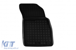 Specific rubber mats suitable for Audi Q7 after 2015 with 5 or 7 seats with the third row seats, Q8 after 2018, 4-piece set, black color-image-6213675