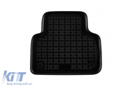 Specific rubber mats suitable for Audi Q7 after 2015 with 5 or 7 seats with the third row seats, Q8 after 2018, 4-piece set, black color-image-6213677