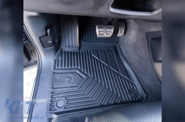 Specific rubber mats suitable for Audi Q7 after 2015, Q8 after 2018, 4-piece set, black color-image-6226833