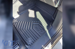 Specific rubber mats suitable for Audi Q7 after 2015, Q8 after 2018, 4-piece set, black color-image-6226834