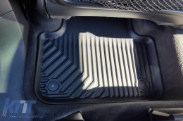 Specific rubber mats suitable for Audi Q7 after 2015, Q8 after 2018, 4-piece set, black color-image-6226835