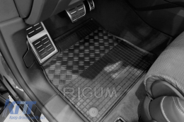 Specific rubber mats suitable for Audi Q7 after 2015, Q8 after 2019, 4-piece set, black color-image-6228894