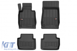 Specific rubber mats suitable for BMW 3 Series E46 sedan, wagon, coupe, cabrio 1998-2007 without xDrive version, 4-piece set, black color, with 24-month warranty-image-6223099