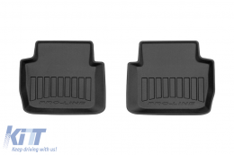 Specific rubber mats suitable for BMW 3 Series E46 sedan, wagon, coupe, cabrio 1998-2007 without xDrive version, 4-piece set, black color, with 24-month warranty-image-6223102