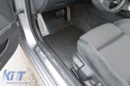 Specific rubber mats suitable for BMW 5 Series F10 sedan, F11 wagon 2010-2017, 4-piece set, black color-image-6213149