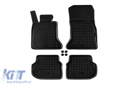 Specific rubber mats suitable for BMW 5 Series F10 sedan, F11 wagon 2010-2013, 4-piece set, black color - ABFMB6016098