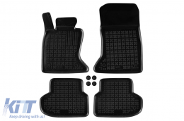 image-30-Specific rubber mats suitable for BMW 5 Series F10 sedan, F11 wagon 2013-2017, 4-piece set, black color