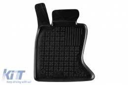 Specific rubber mats suitable for BMW 5 Series F10 sedan, F11 wagon 2013-2017, 4-piece set, black color-image-6214227