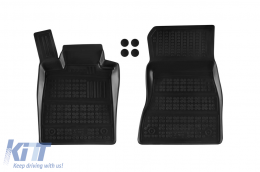 Specific rubber mats suitable for BMW 5 Series G60 sedan, G61 wagon after 2023, 4-piece set, black color-image-6214369