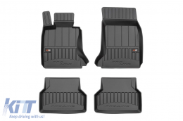 Specific rubber mats suitable for BMW 5 Series E60, E61 2003-2010, 4-piece set, black color, with 24-month warranty-image-6221199