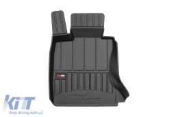 Specific rubber mats suitable for BMW 5 Series E60, E61 2003-2010, 4-piece set, black color, with 24-month warranty-image-6221200