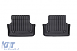 Specific rubber mats suitable for BMW 5 Series G30 Hybrid 2017-2023, 4-piece set, black color, with 24-month warranty-image-6223958