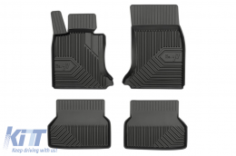 Specific rubber mats suitable for BMW 5 Series E60 sedan, E61 wagon 2003-2010, 4-piece set, black color-image-6226711