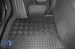 Specific rubber mats suitable for BMW 5 Series F10, F11 2014-2017, 4-piece set, black color-image-6249241