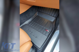 Specific rubber mats suitable for BMW 7 Series G12 after 2015, 4-piece set, black color, with 24-month warranty-image-6222023