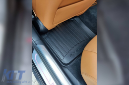 Specific rubber mats suitable for BMW 7 Series G12 after 2015, 4-piece set, black color, with 24-month warranty-image-6222025