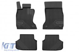 Specific rubber mats suitable for BMW 7 Series F01 2008-2015, 4-piece set, black color-image-6226735