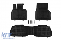 Specific rubber mats suitable for BMW iX after 2021, 3-piece set, black color-image-6214341