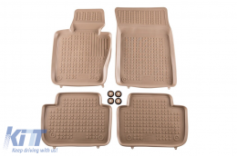 Specific rubber mats suitable for BMW X3 E83 2003-2010, 4-piece set, beige color