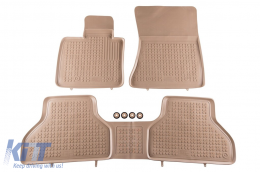 image-13-Specific rubber mats suitable for BMW X5 E70 2007-2013, X6 E71 2008-2014, 3-piece set, beige color