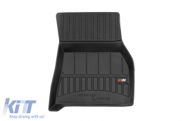 Specific rubber mats suitable for BMW X5 G05 after 2018, 3-piece set, black color, with 24-month warranty-image-6221275