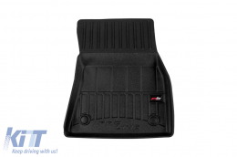 Specific rubber mats suitable for BMW X6 G06 after 2019, 3-piece set, black color, with 24-month warranty-image-6223747