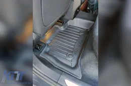 Specific rubber mats suitable for BMW X6 G06 after 2019, 3-piece set, black color, with 24-month warranty-image-6223751