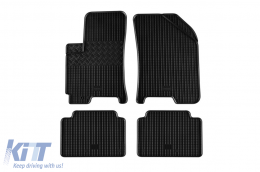 Specific rubber mats suitable for Chevrolet Aveo, Kalos, Lacetti, Nubira after 2004, 4-piece set, black color-image-6248621